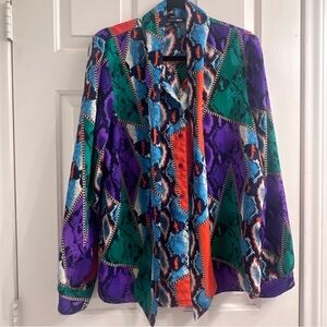 Fashion Nova Multicolor Patterned Blouse